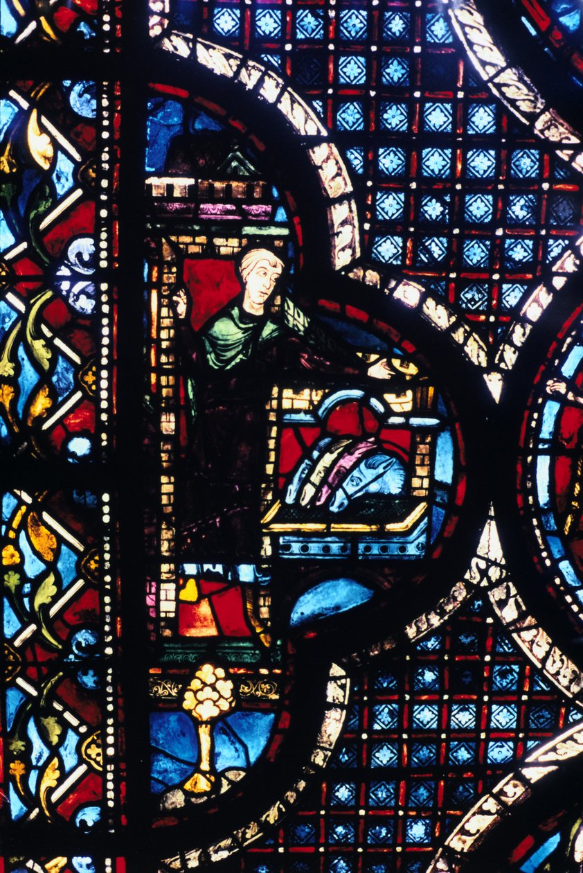 Värdshuset, målat glas, Chartres Cathedral, Frankrike, 1205-1215 av Unbekannt