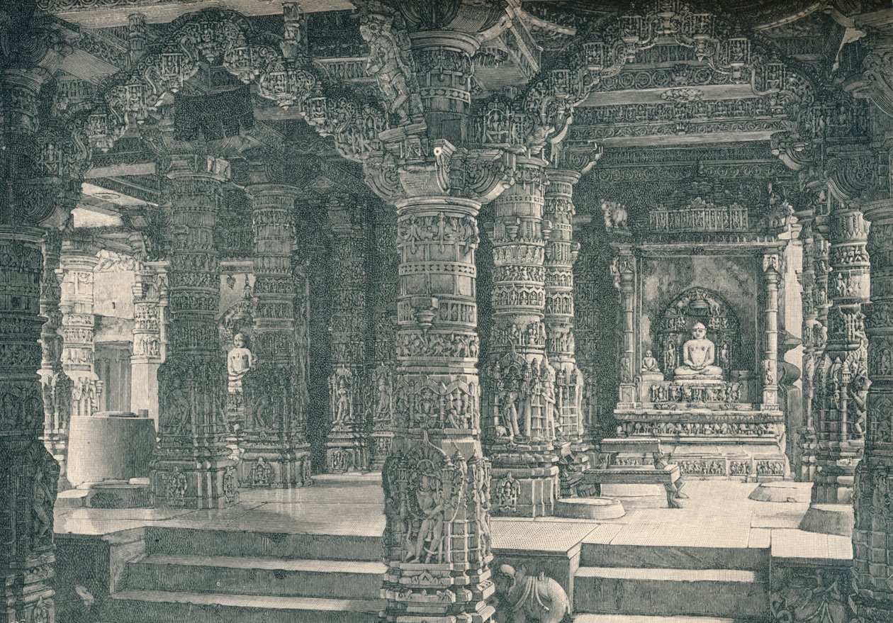 Interiören av ett Jain-tempel vid Mount Abu i Rajputana, c1903, 1904 av Unbekannt