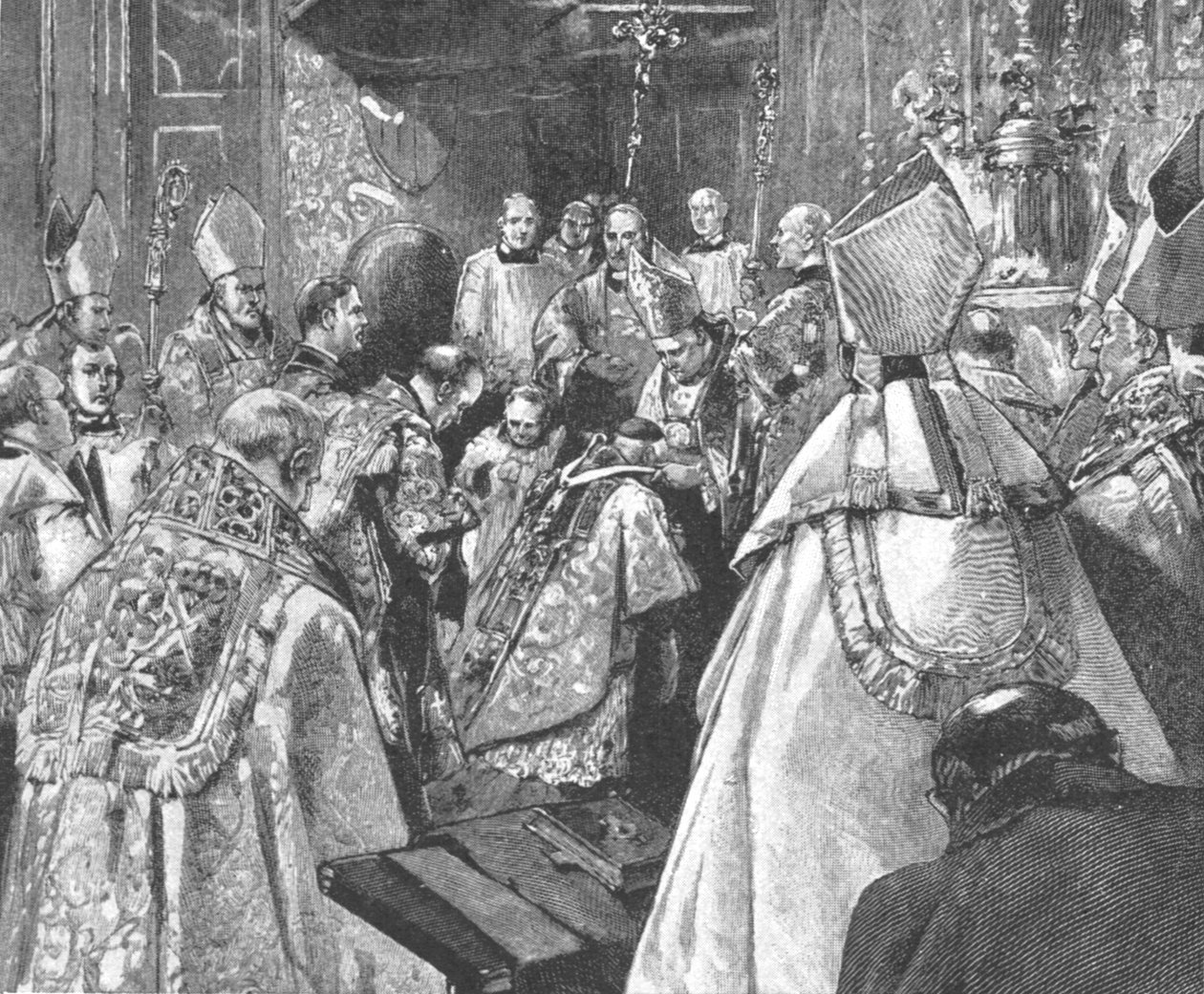 Ärkebiskop Vaughans placering vid Brompton Oratory, 16 augusti 1892, 1901. av Unbekannt