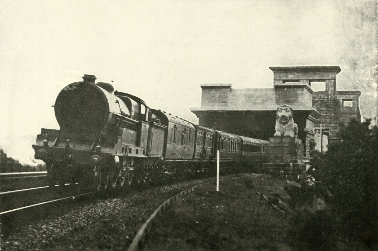 Den irländska posten lämnar Menai-bron, c1930. av Unbekannt
