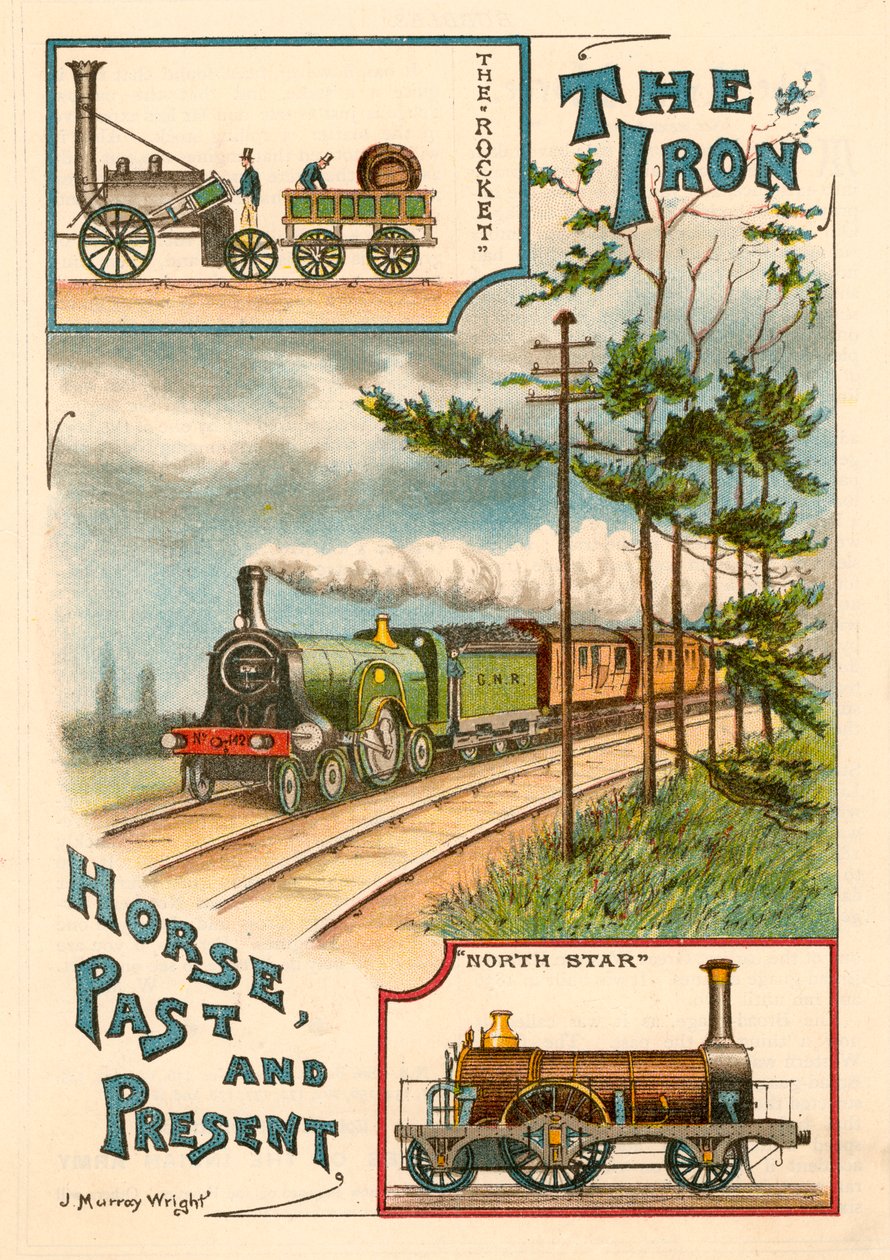 Järnhästen förr och nu, c1900 av Unbekannt