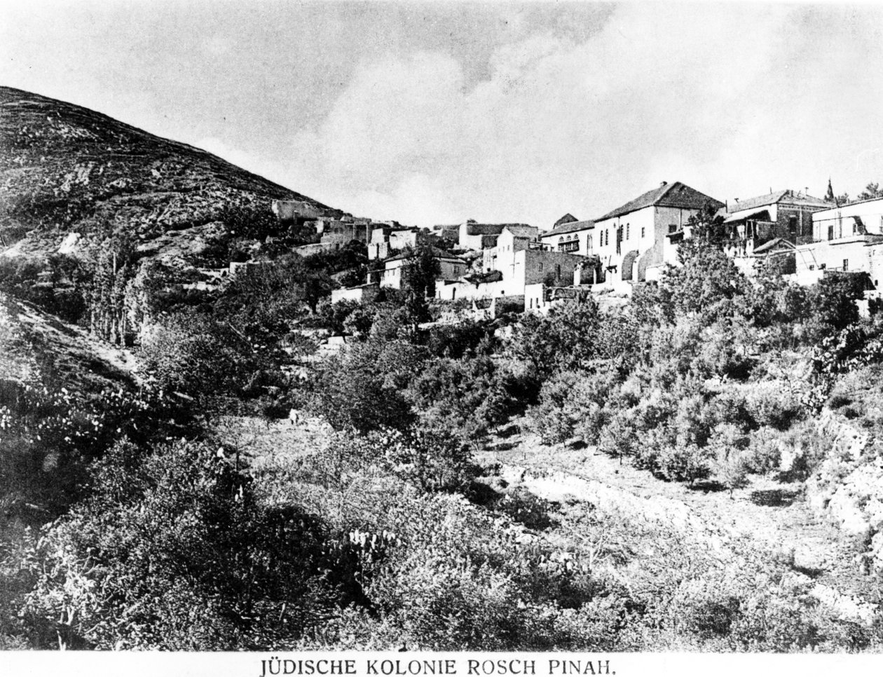 Den judiska kolonin Rosch Pinah, ca 1900 (photolitho) av Unbekannt