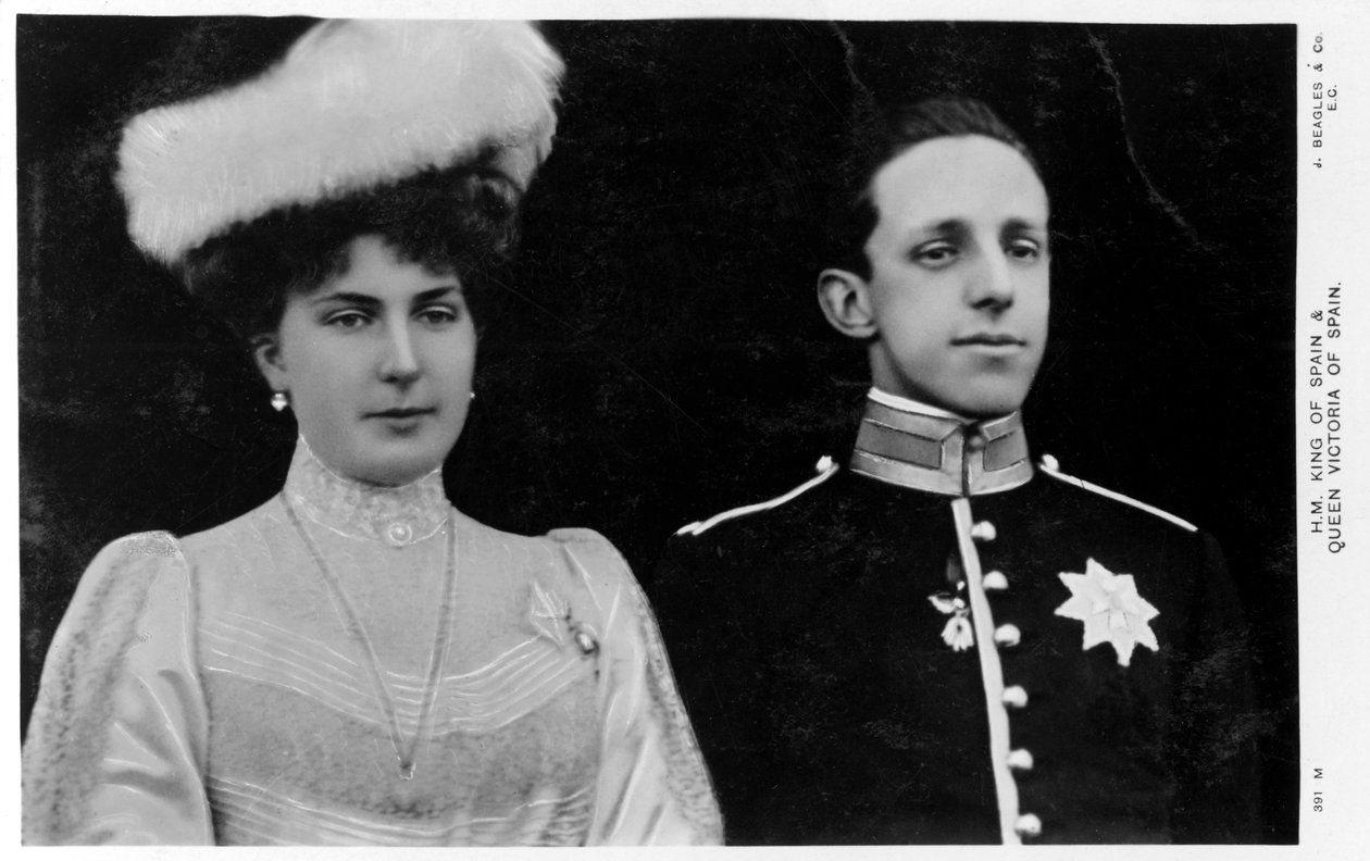 Kungen och drottningen av Spanien, c1900-c1910-talet av Unbekannt
