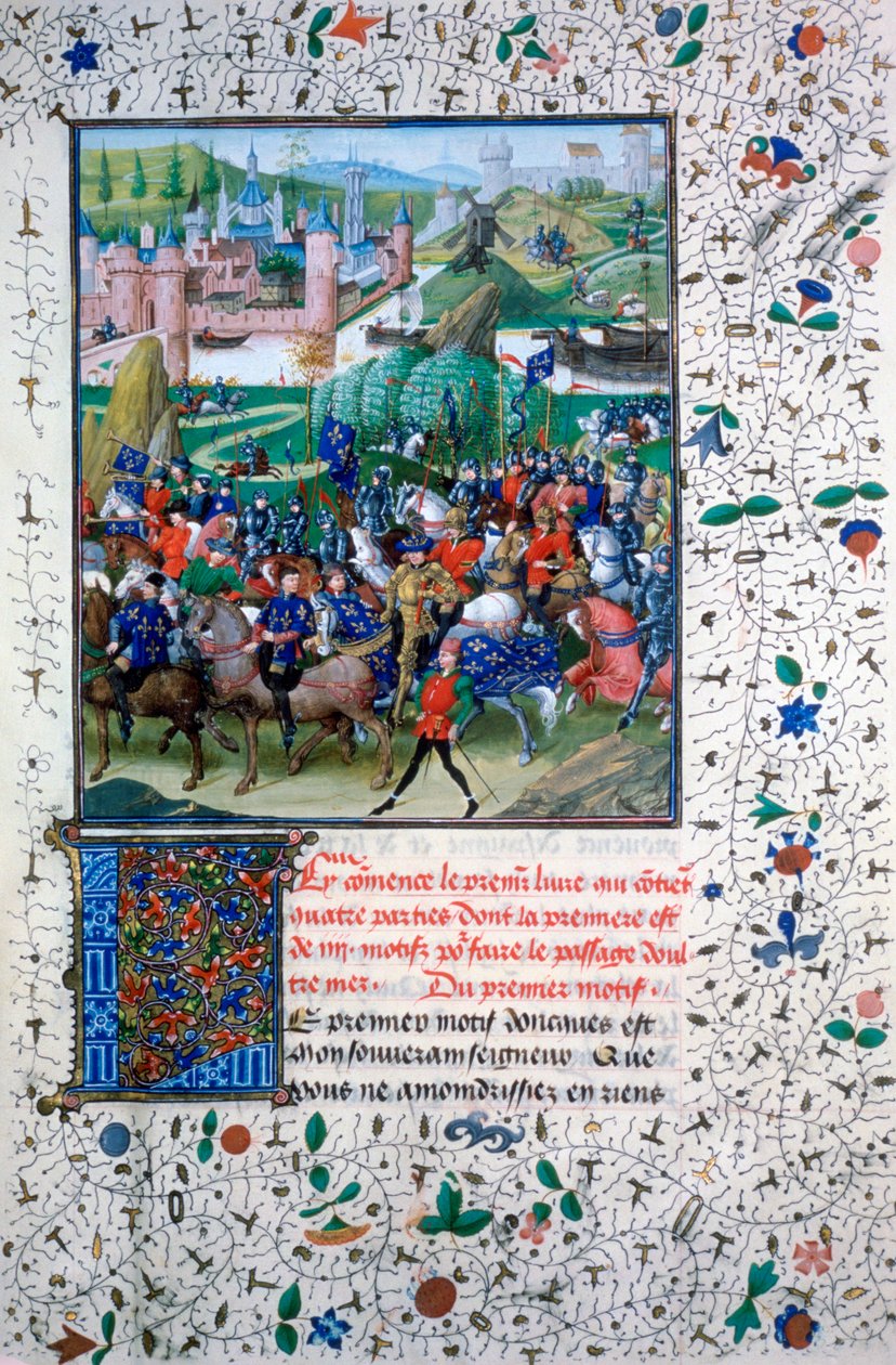 Kungen av Frankrike på väg till korstågen, c1336, 1455 av Unbekannt