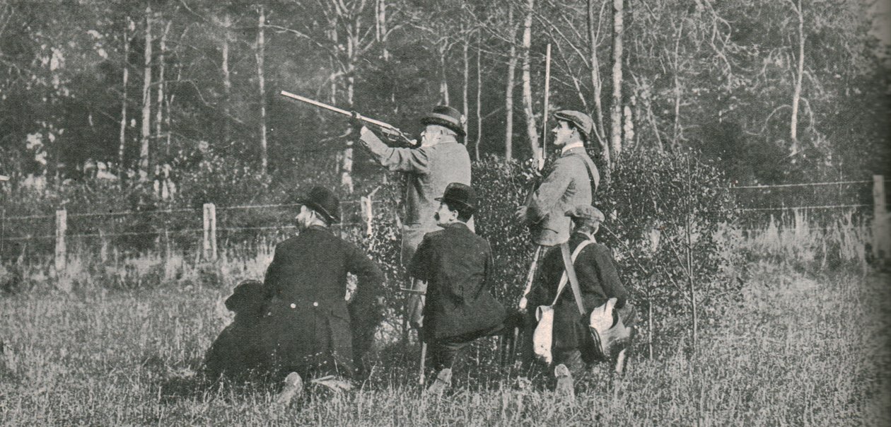 Kungen skjuter över Sandringhams konserver, 1900-talet, 1910. av Unbekannt
