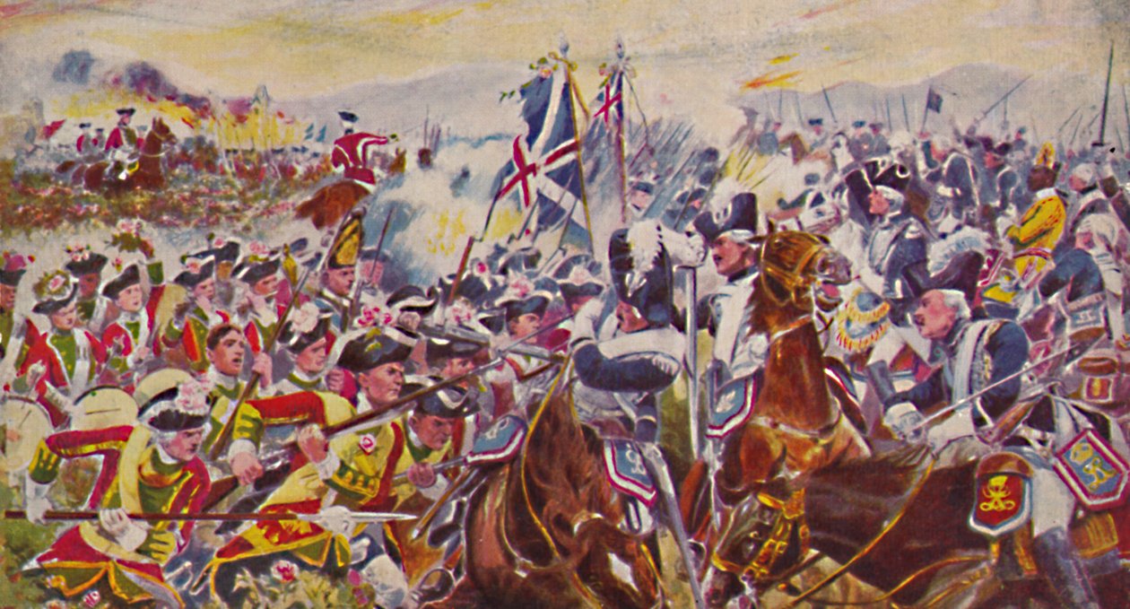 The Kings Own Yorkshire Light Infantry. Slaget i Rosefields vid Minden, 1759, 1939 av Unbekannt