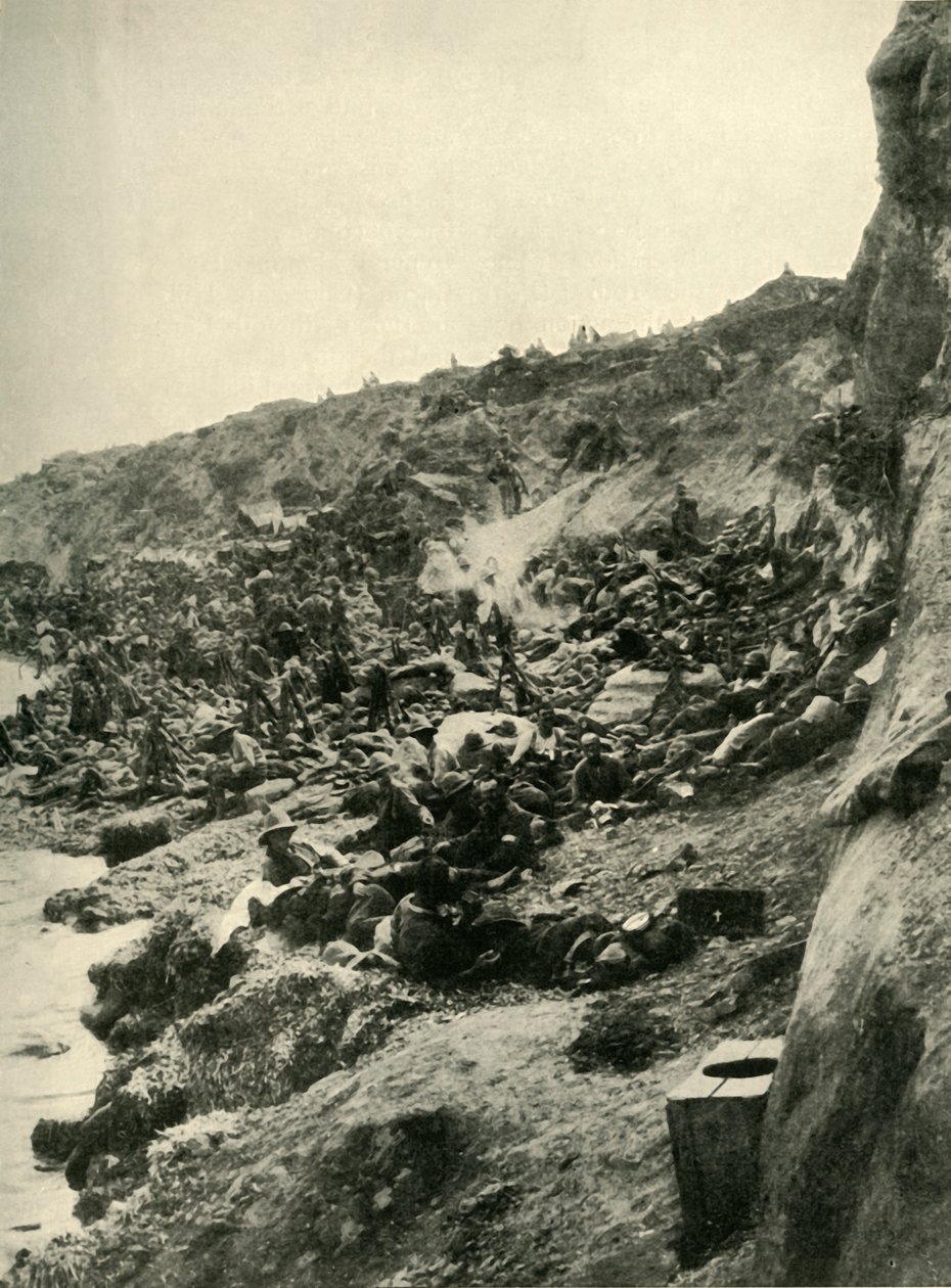 Landningen vid Suvla Bay, Gallipoli halvön, första världskriget, 1915, c1920. av Unbekannt