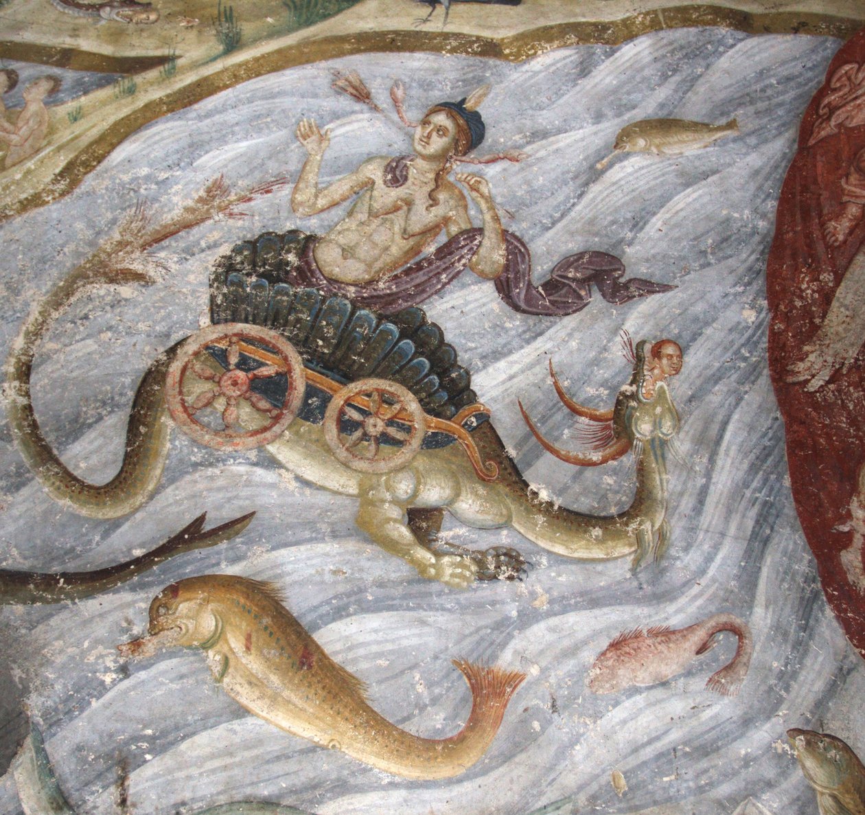 Den sista domen. Detalj: Havet gav upp sina döda, 1321-1322 av Unbekannt