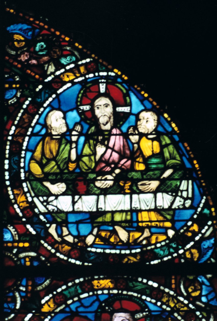 Nattvarden, målat glas, Chartres katedral, Frankrike, 1194-1260 av Unbekannt