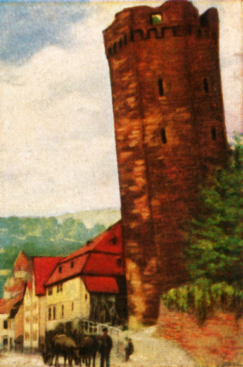 Det lutande tornet i Dausenau, c1928. av Unbekannt
