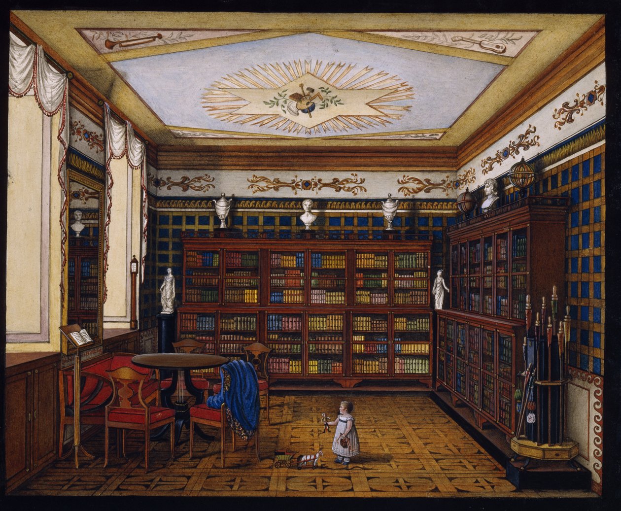 Greve Henryk Ilinskys bibliotek i Romaniv, 1824 av Unbekannt