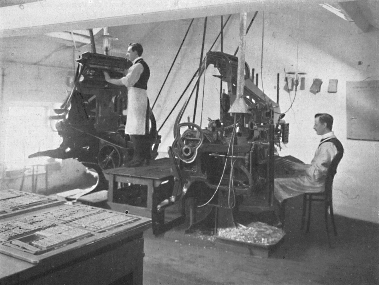 Linotypierna, 1916 av Unbekannt