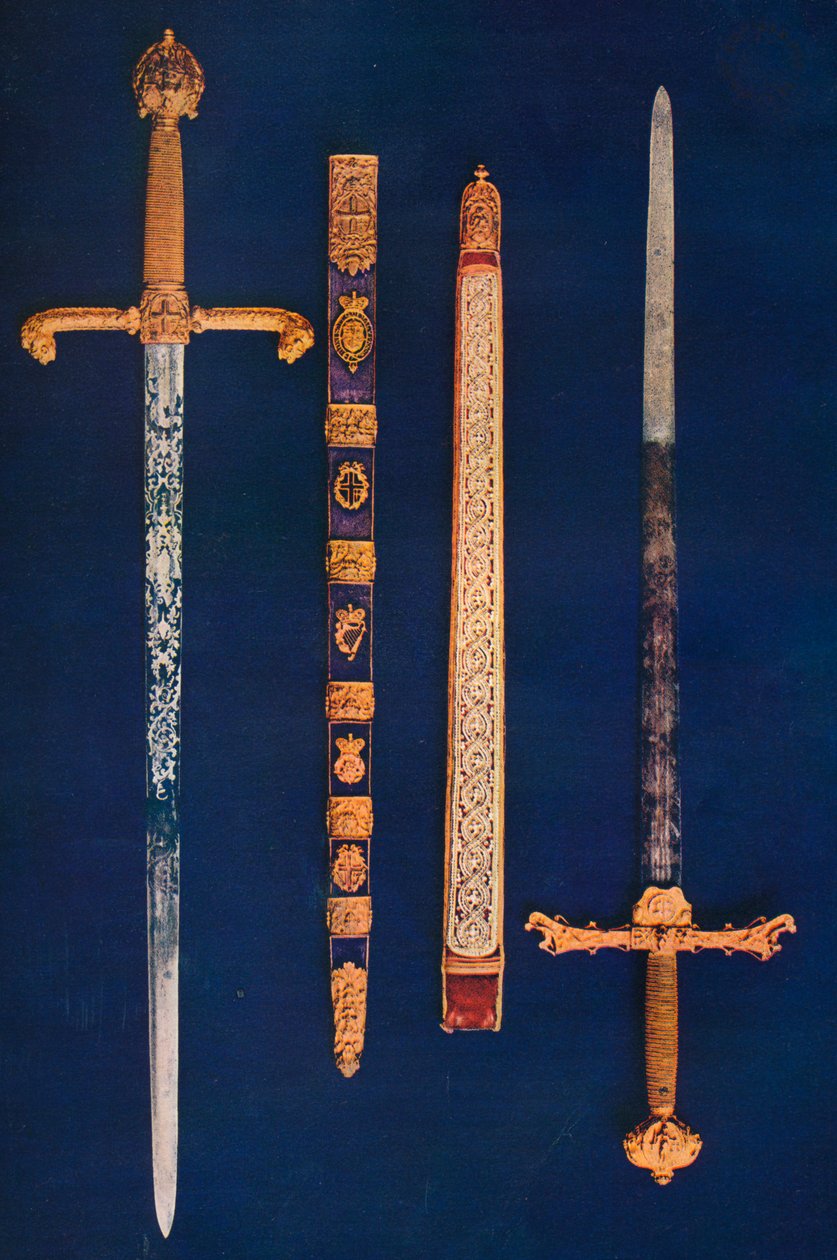 Lord Mayors Sword of State och Pearl Sword, 1916 av Unbekannt