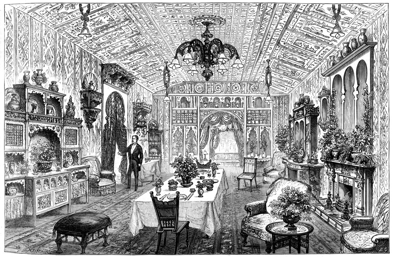 Lunchrummet vid rådhuset, Birmingham, West Midlands, 1887 av Unbekannt