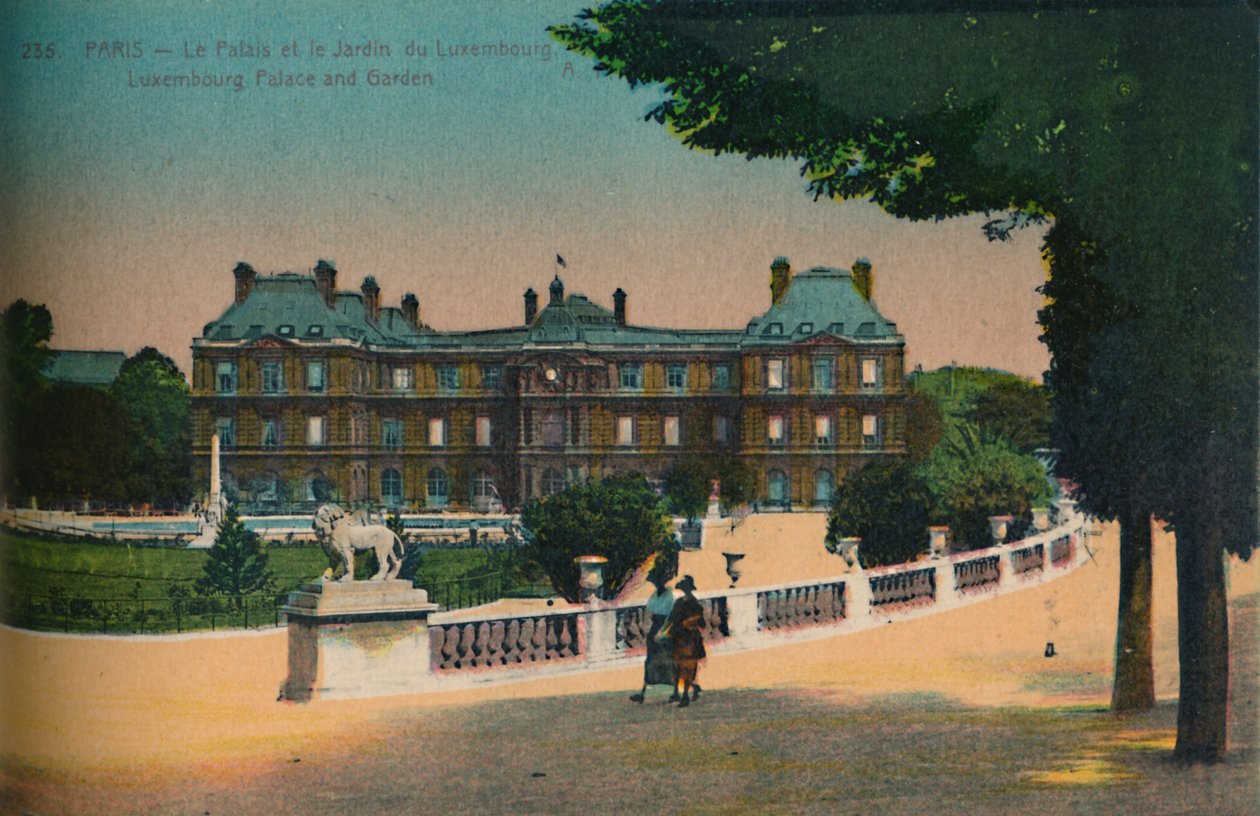 Luxemburgpalatset och Jardin du Luxembourg, Paris, c1920 av Unbekannt