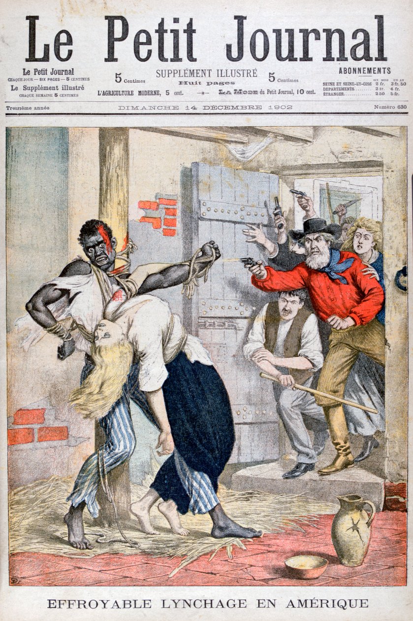 Lynchningen i ett fängelse av en svart man och mordet på en vit kvinna bunden till honom, 1902 av Unbekannt