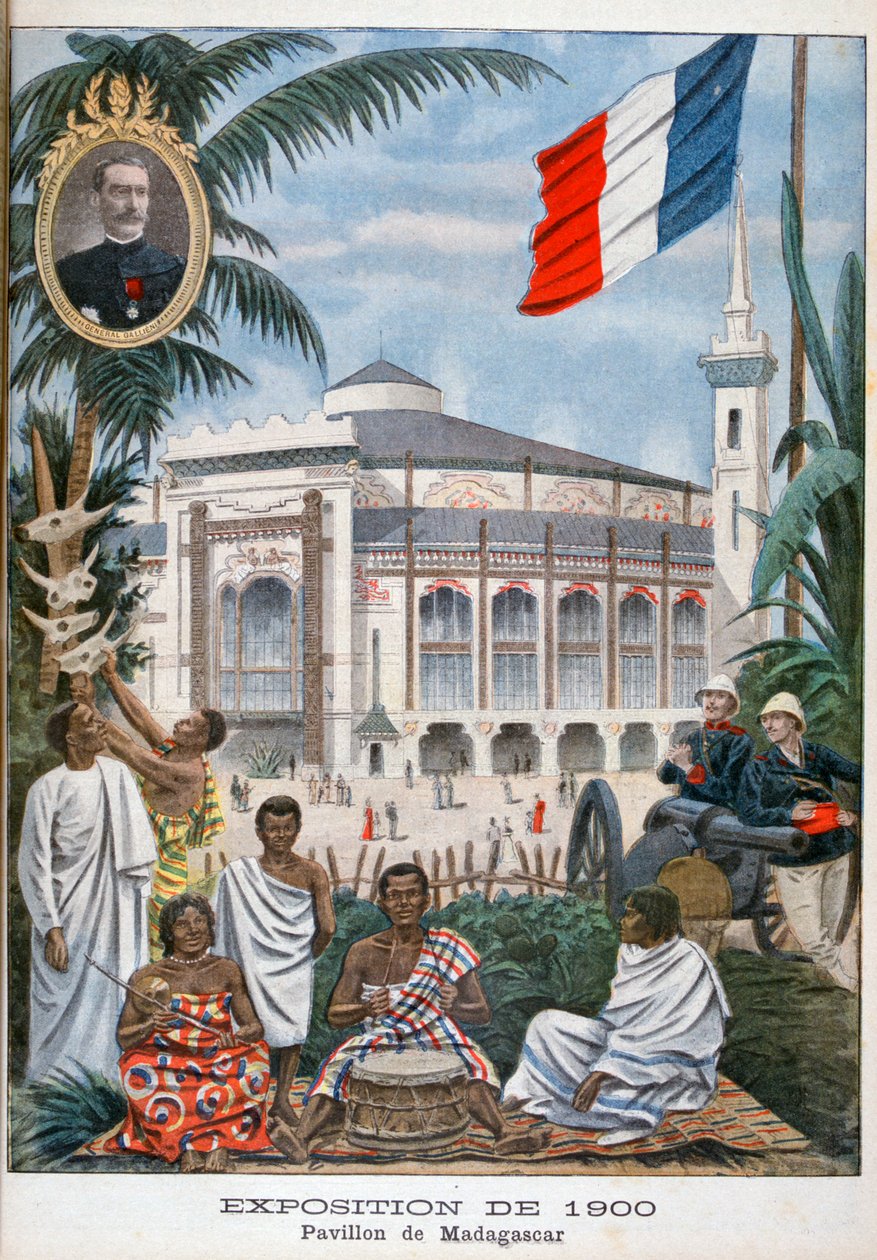 Den madagaskiska paviljongen vid världsutställningen 1900, Paris, 1900 av Unbekannt