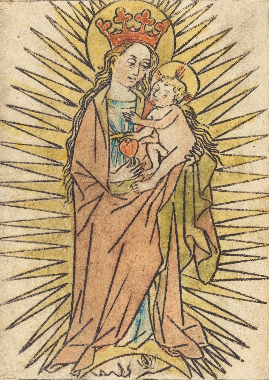 Madonnan och barnet med ett päron, ca. 14401460. av Unbekannt