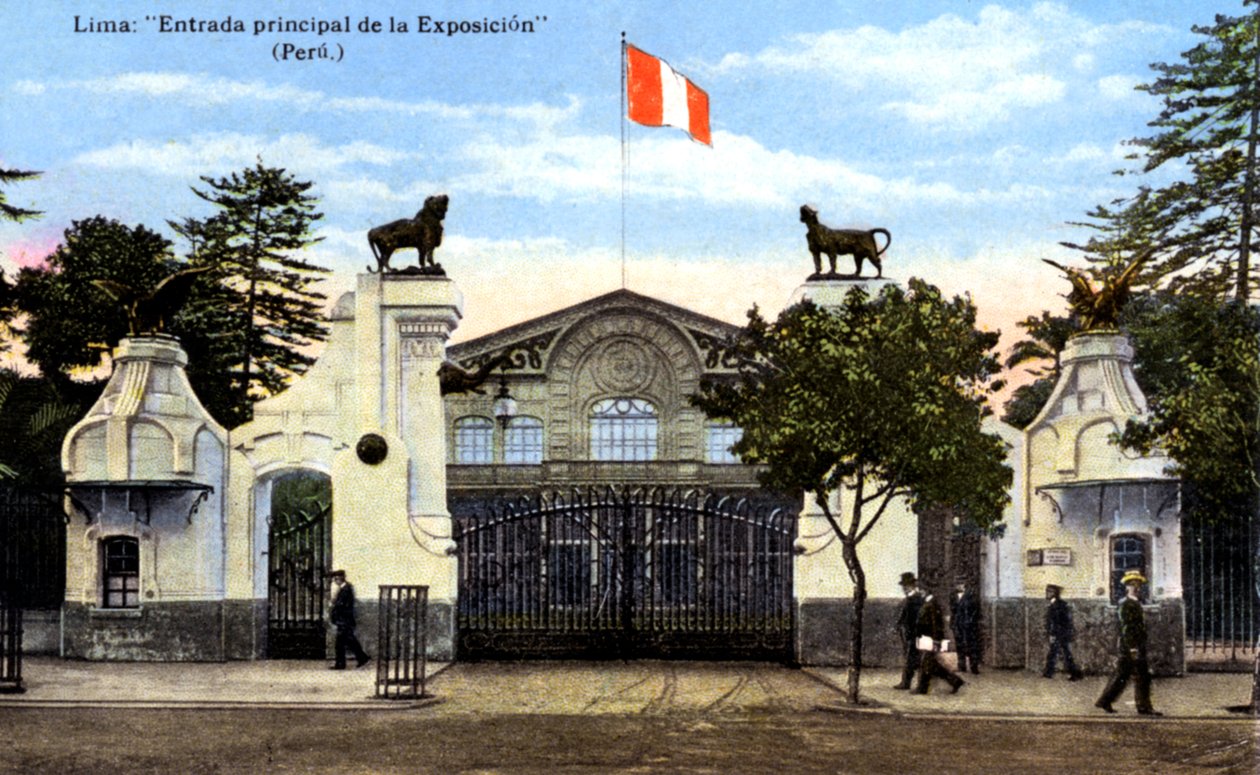 Huvudingången till utställningen, Lima, Peru, c1900-talet av Unbekannt