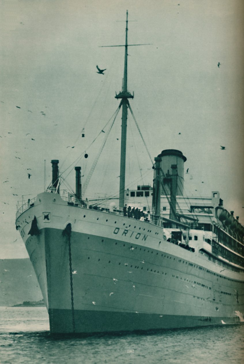 The Majesty of a Great Liner - Orion för ankar, 1937 av Unbekannt