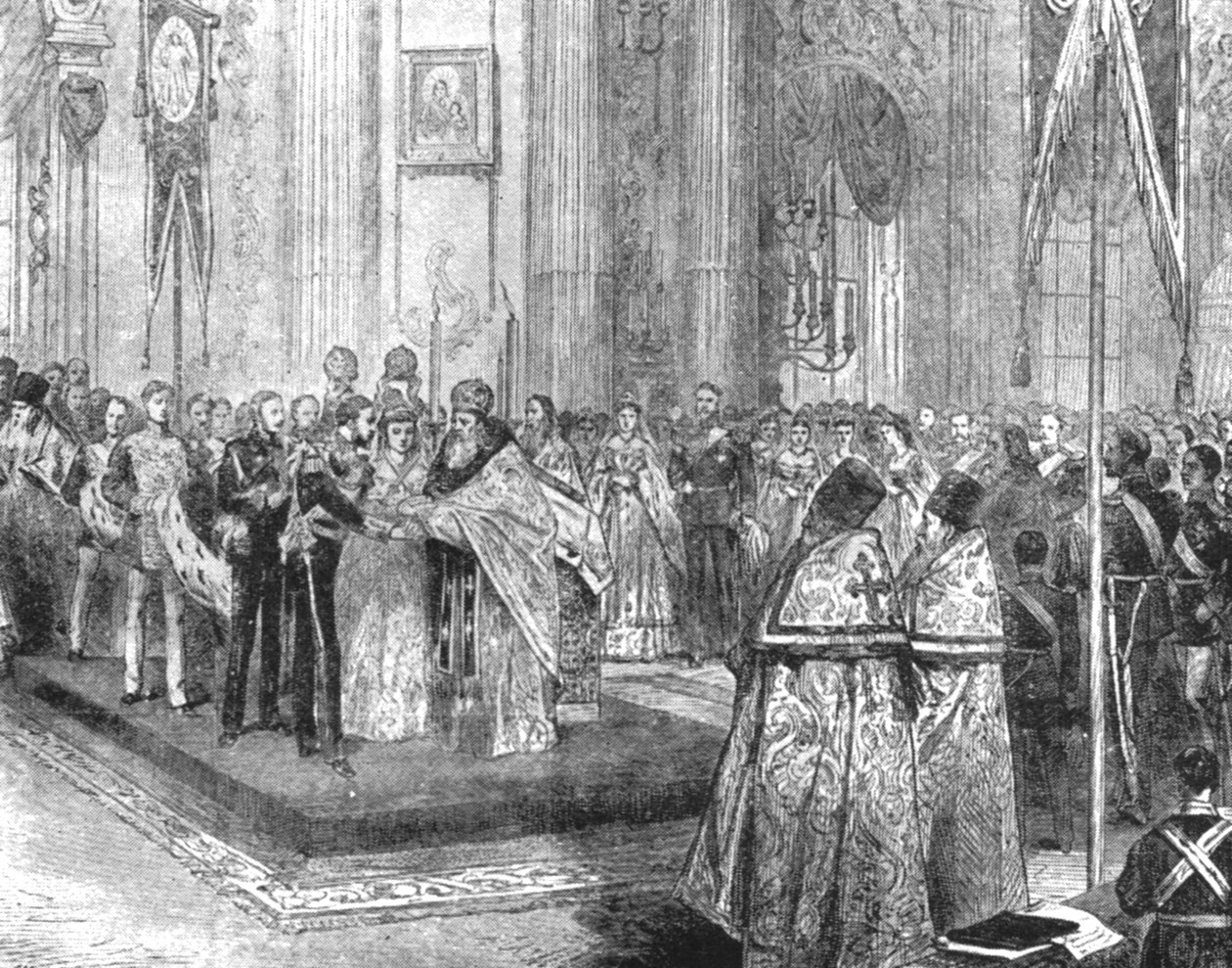 Hertigen av Edinburghs äktenskap med storhertiginnan Marie Alexandrovna...1874, 1901. av Unbekannt
