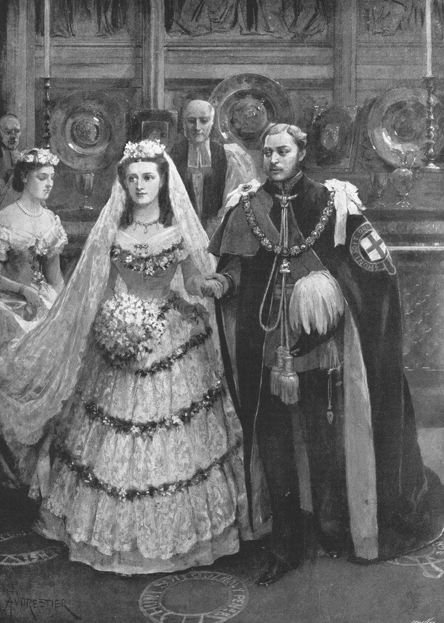 Prinsen av Wales bröllop med prinsessan Alexandra av Danmark..., Windsor, 1863, 1901. av Unbekannt