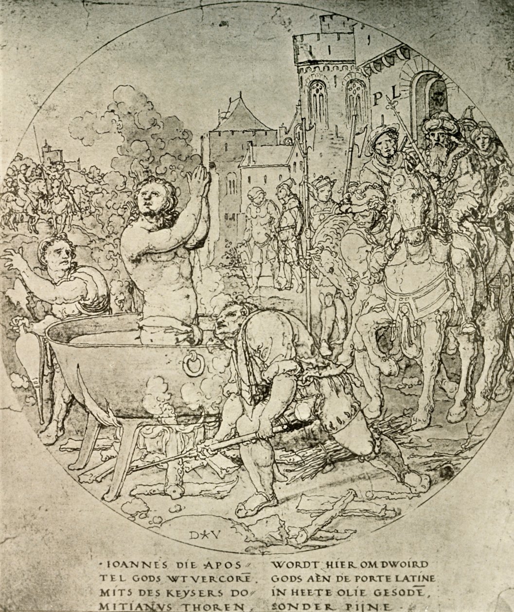The Martyrdom of St John the Evangelist, c1600-talet, 1908. av Unbekannt