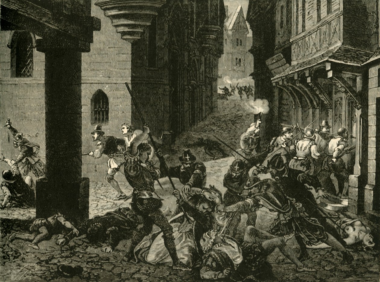 Massakern av St. Bartolomeus, 1572, 1890. av Unbekannt