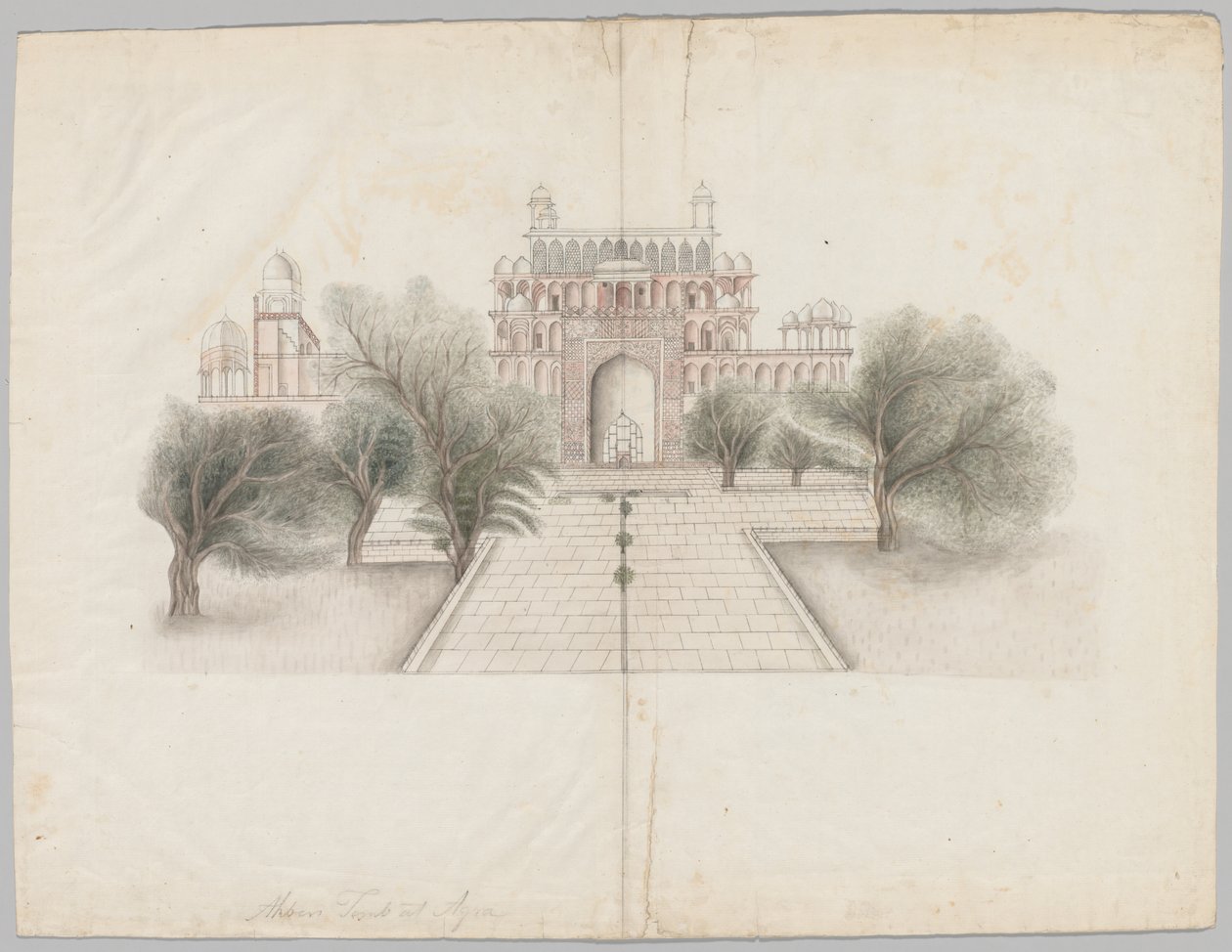 Akbars mausoleum i Secundrabad, tidigt 1800-tal. av Unbekannt