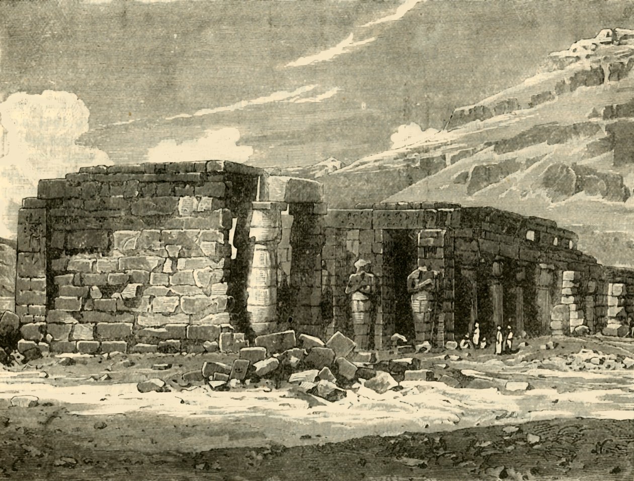 Memnonium i Thebe, 1890. av Unbekannt