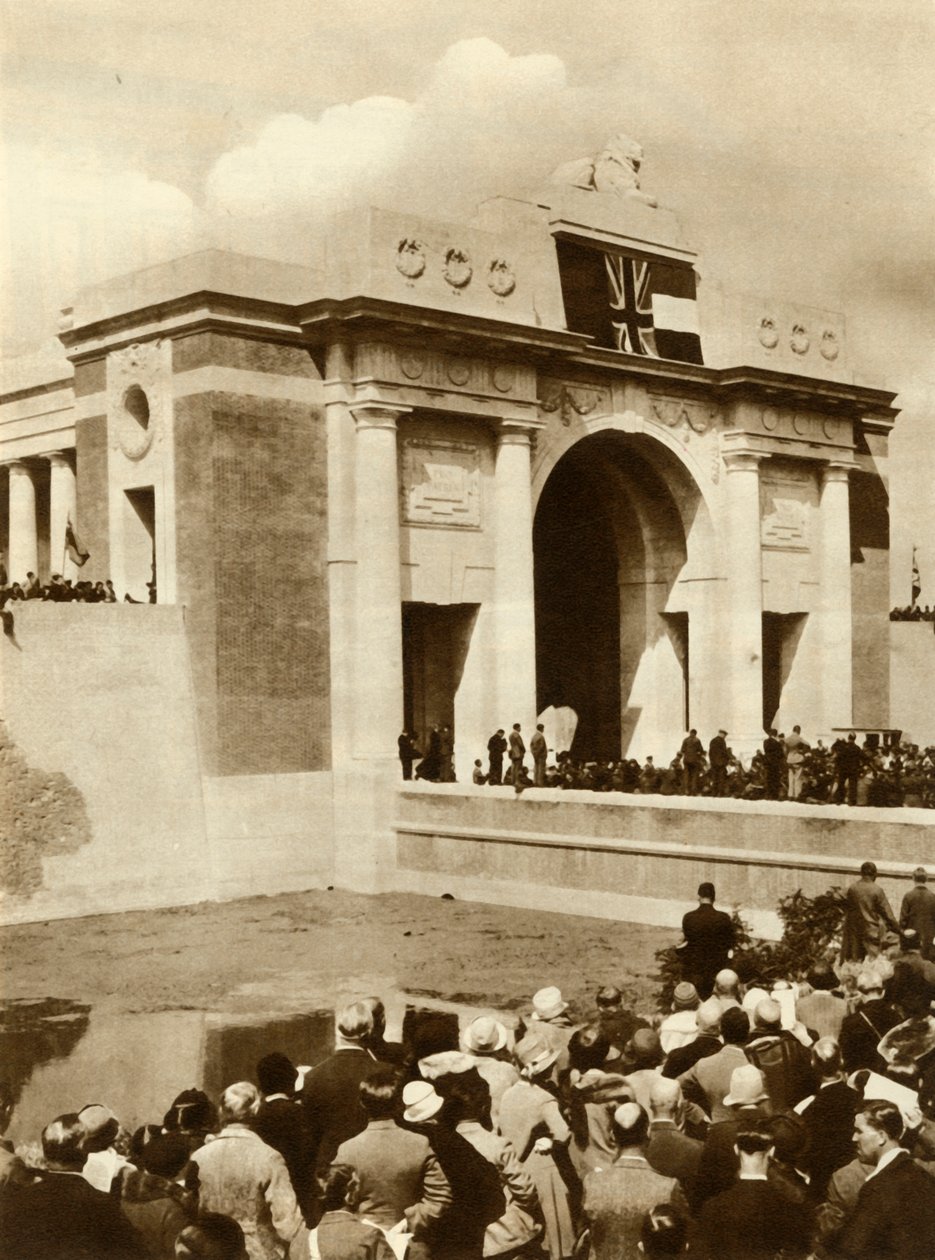 Meninporten avtäcks, Ypres, Belgien, 24 juli 1927, 1935. av Unbekannt