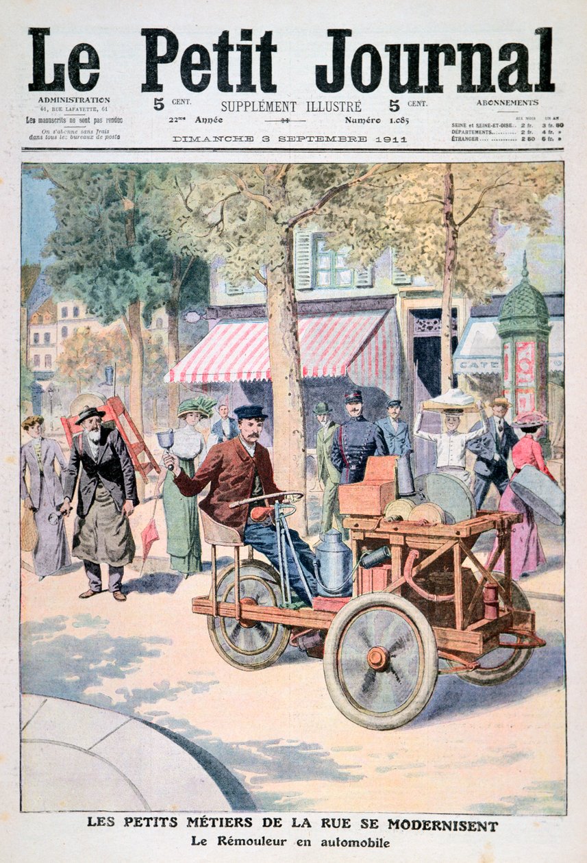 The Modernization of the Street Traders: the Knife-Grinders Car, 1911 av Unbekannt