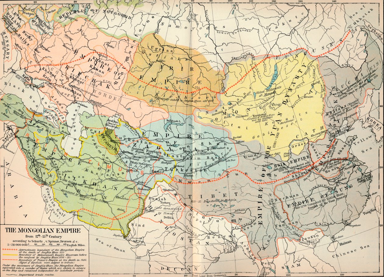 Det mongoliska riket från 1100-1400-talet, c1903, 1904 av Unbekannt