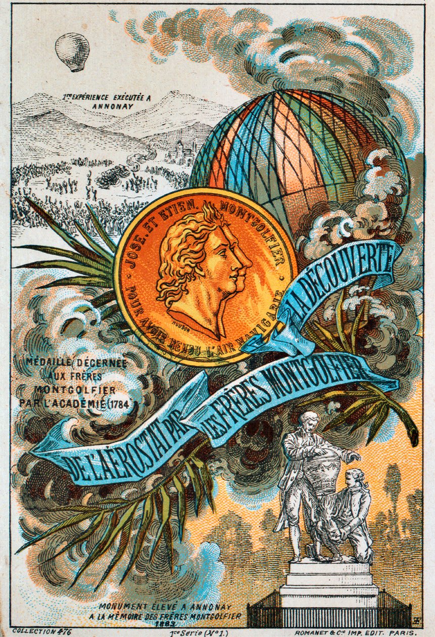Bröderna Montgolfier, franska ballongpionjärer, 1890-talet. av Unbekannt