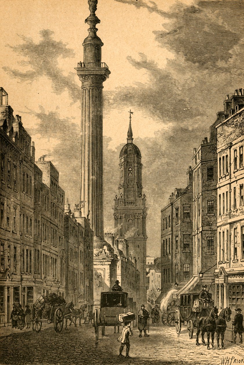 Monumentet och S:t Magnus kyrka, ca 1800, 1897. av Unbekannt