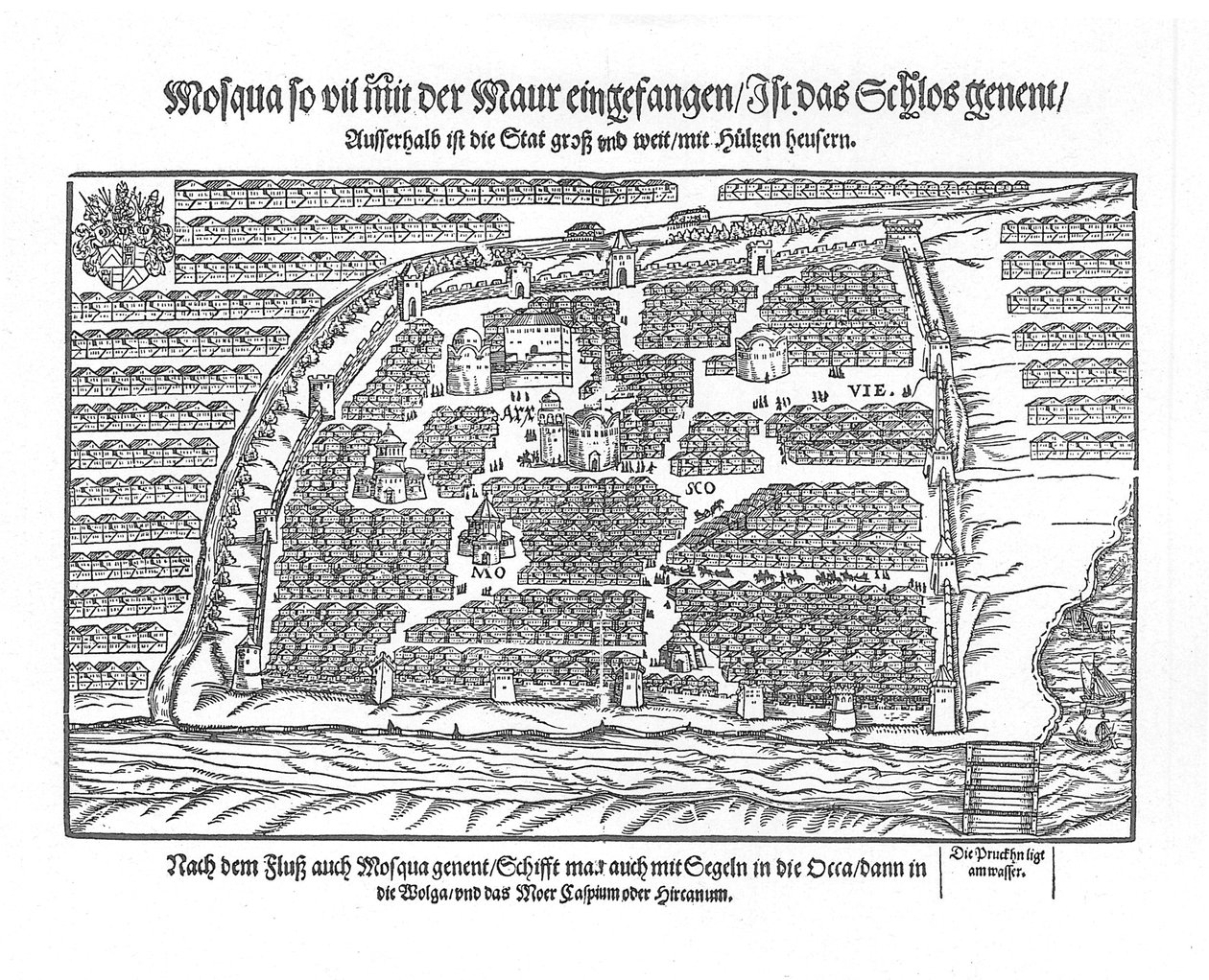 Moskvakartan från Moscouiter Wonderful Histories av Sigmund von Herberstein, 1567 av Unbekannt