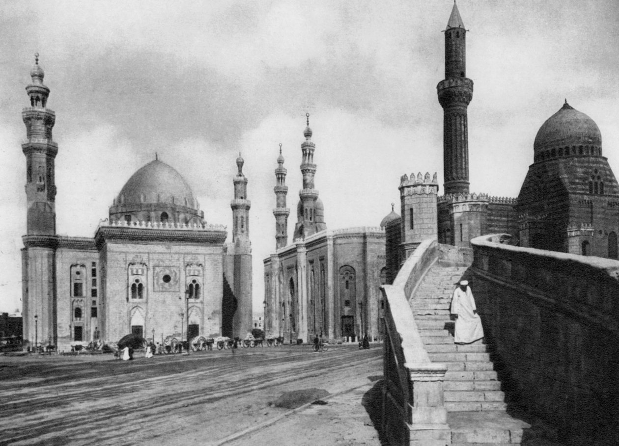 Sultan Hassan och El Rufais moskéer, Kairo, Egypten, c1920-talet av Unbekannt