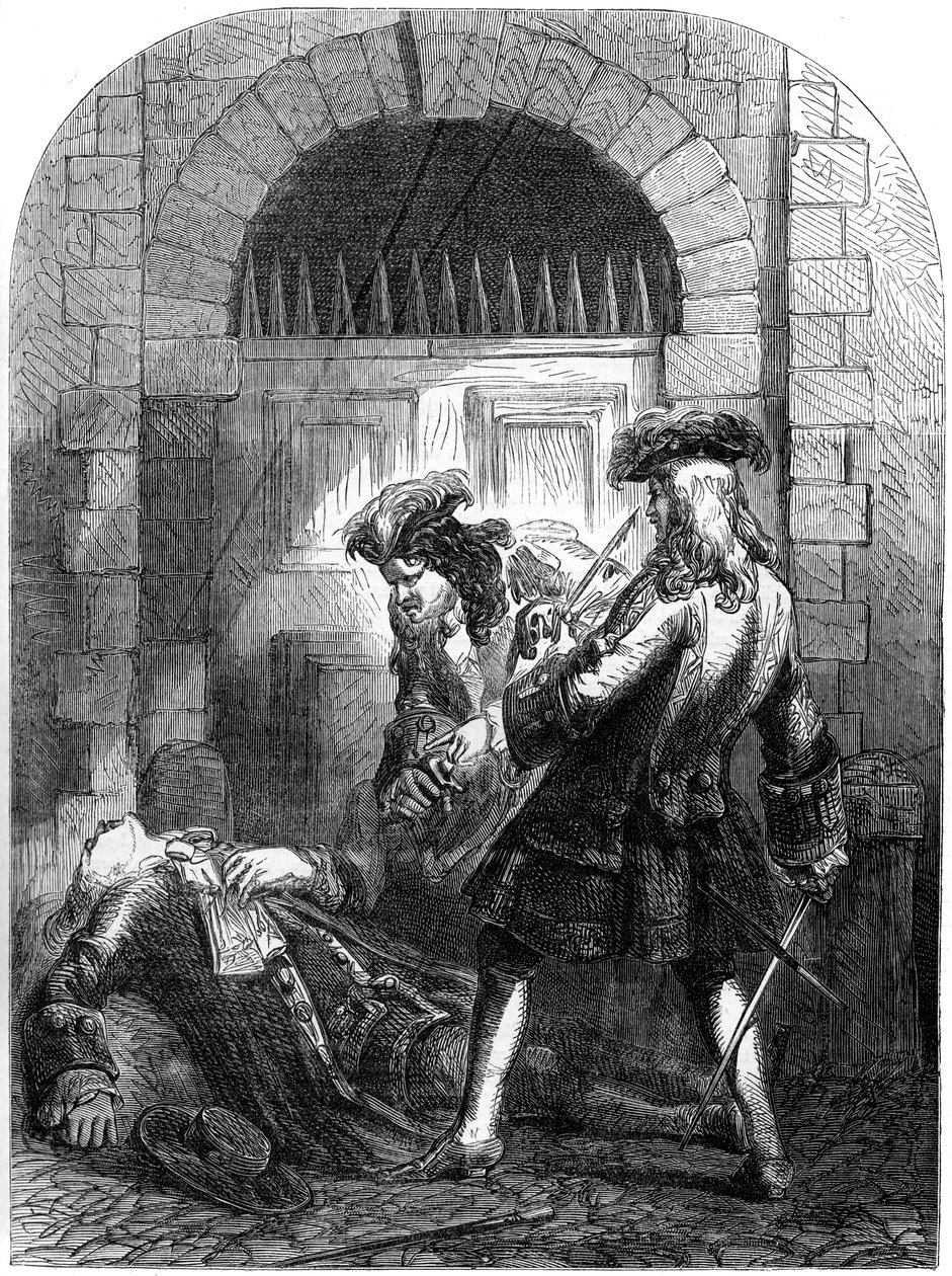 Mordet på skådespelaren William Mountford, 1692, 1800-talet av Unbekannt