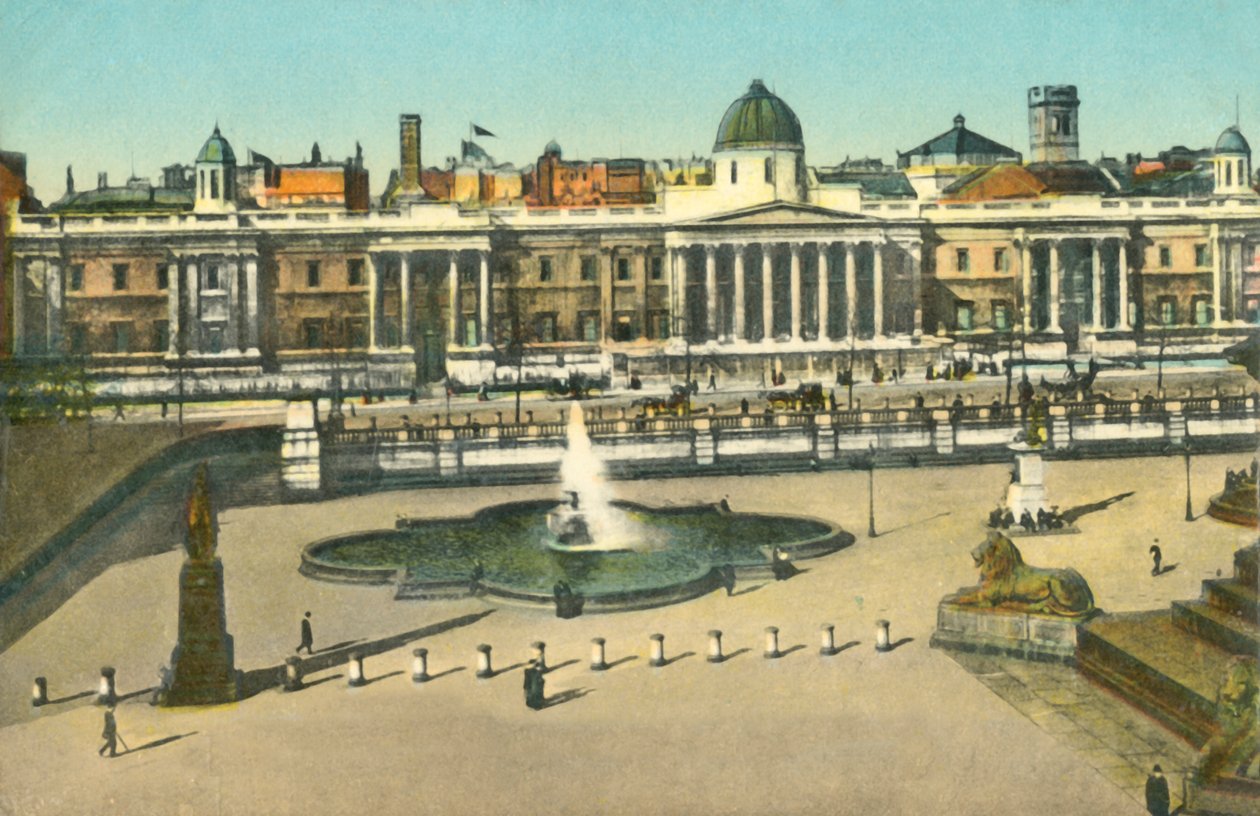National Gallery och Trafalgar Square, London, c1910. av Unbekannt