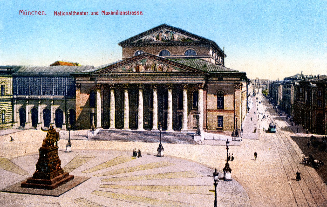 Nationalteatern och Maximilian Strasse, München, Tyskland, 1925 av Unbekannt