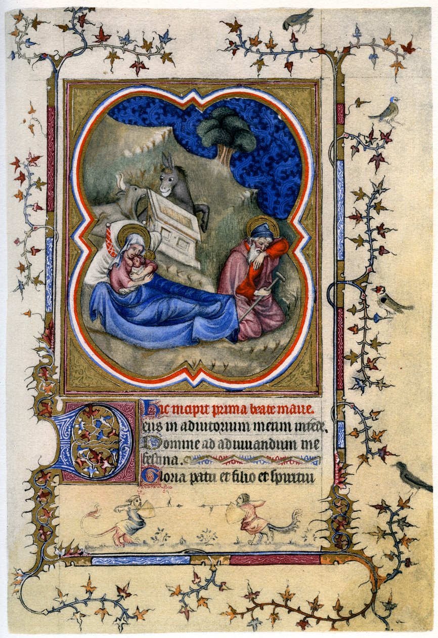 The Nativity, från en bok med timmar och missal c1370 1958 av Unbekannt