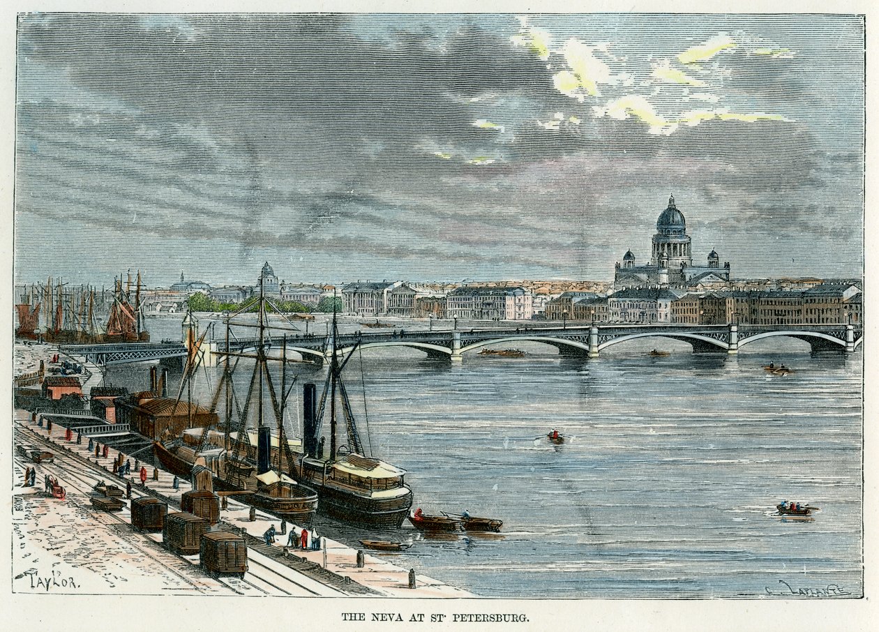 Neva i St Petersburg, Ryssland, c1880 av Unbekannt