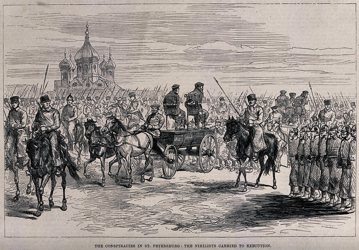 Nihilisterna gick till avrättning i St. Petersburg, ca 1881 av Unbekannt