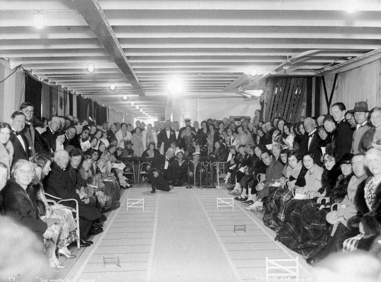 The North Cape Stakes, underhållning ombord på Blue Star Lines SS Arandora Star, 1929 av Unbekannt