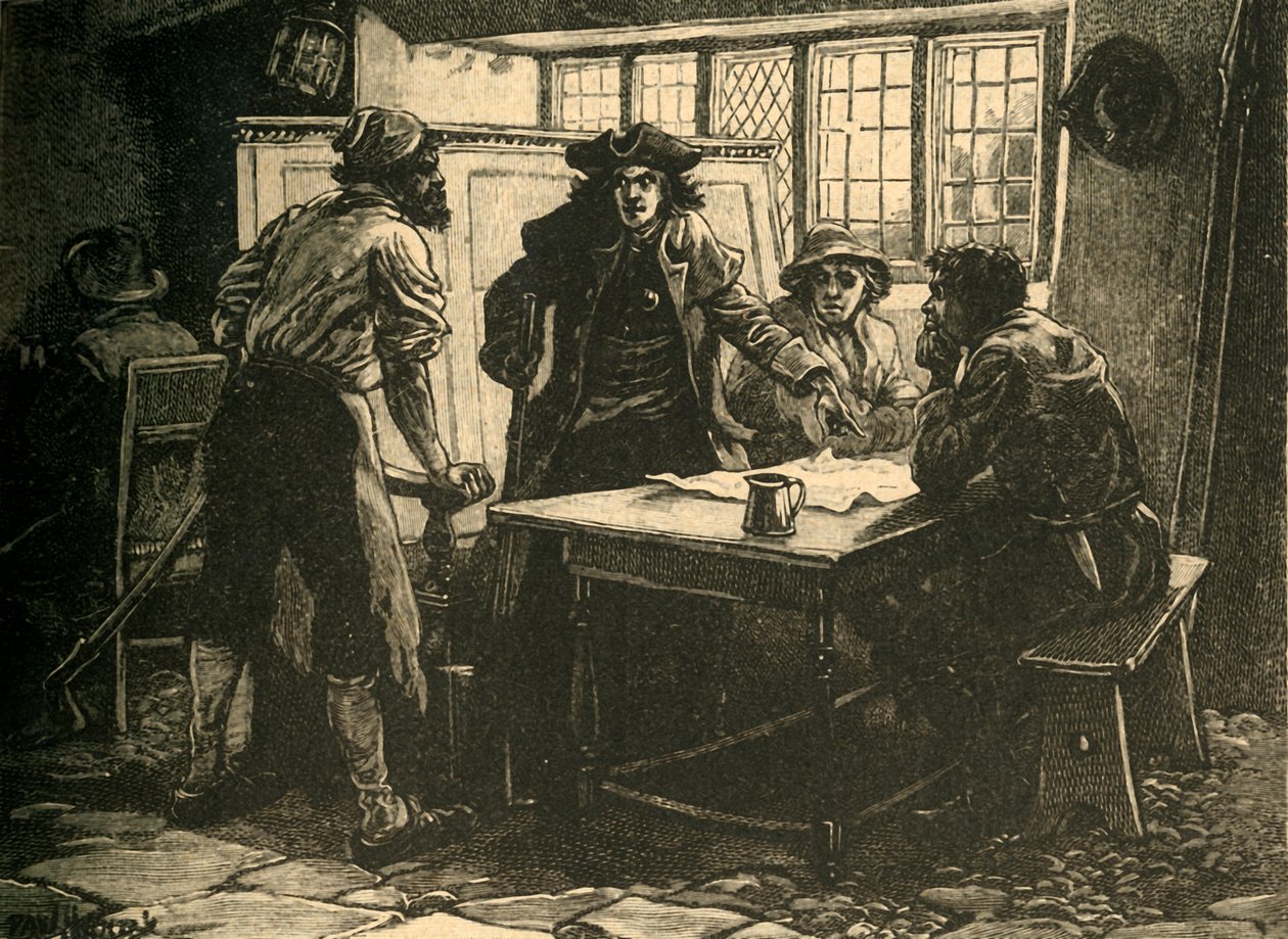 Nottingham-kaptenen och agitatorerna på White Horse Inn, Pentrich, Derbyshire, 1817 c1890. av Unbekannt