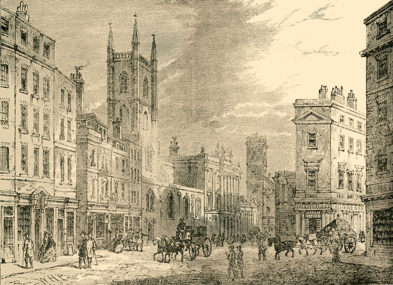 The Old Bank of England, tittar från Mansion House, 1890. av Unbekannt