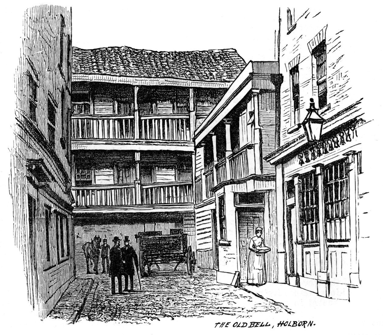 The Old Bell coaching inn, Holborn, London, 1887 av Unbekannt