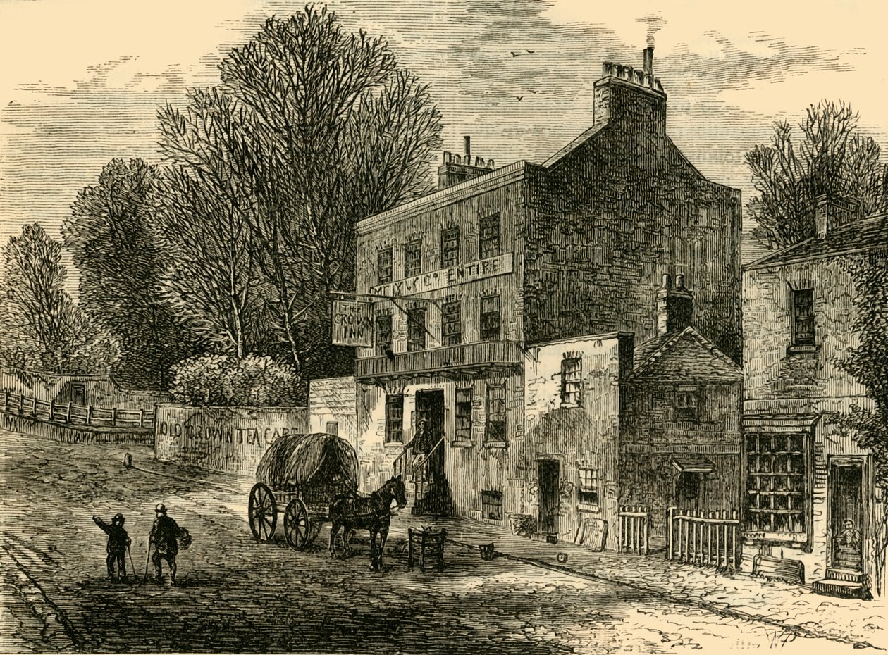 The Old Crown Inn, Highgate, 1830, c1876. av Unbekannt