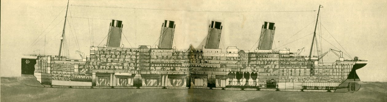 Olympiska 46 439 ton visas i avsnitt, c1930. av Unbekannt