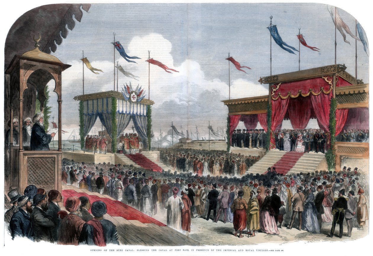 Öppnandet av Suezkanalen, Port Said, Egypten, 17 november 1869 av Unbekannt